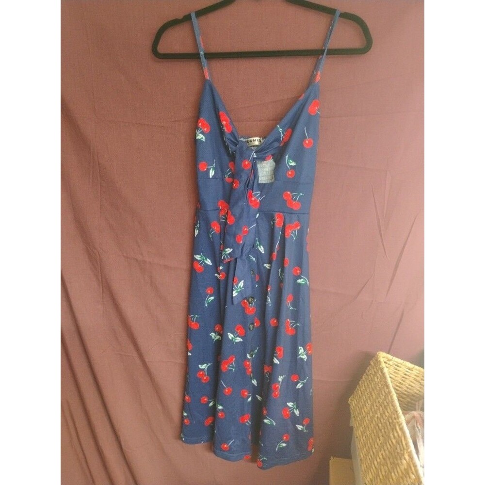 Ecowish Cherry Sun Dress Size Small Summer Y2K Cherries Flirty Cheerygirl